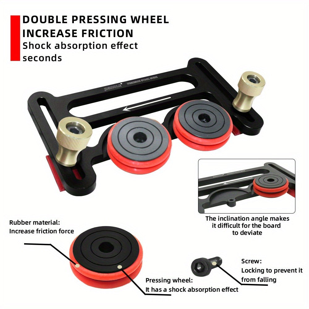 Feather Board Roller Guide for Table Saw, Aluminum Alloy One-Way Safety Stock Feeder with T-Track Mount