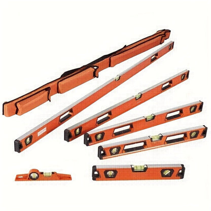 Torpedo Level Set 6-Piece Magnetic Aluminum Alloy | 10 16 24 32 48 78 Inch Spirit Level with 45 90 180 Degree Bubble Vials | Shock-Resistant
