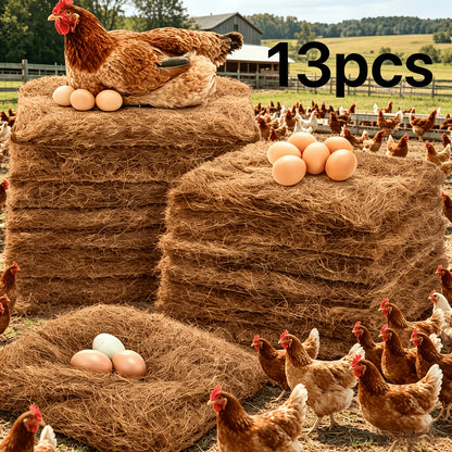 Chicken Coop Nesting Box Pads 12x12" – Natural Egg-Laying Bedding Material for Hen House, Reusable Nest Box Liner for Most Chicken Coops