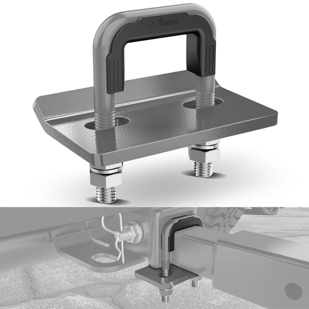 Trailer Hitch Tightener Anti Rattle Stabilizer 2 Inch Heavy Duty Steel U-Bolt with Rubber Cover Hitch Mount Wobble Eliminator for 2"
