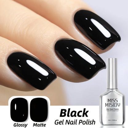 Gel Nail Polish in 16ml Deep Black for Solid Color, Stamping, French Tips and Chrome Base for Nail Art