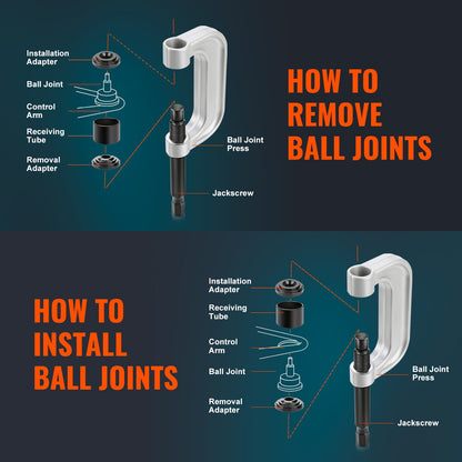 Ball Joint Press Kit 10/21/23-Piece – C-Press Ball Joint Tool Set for 2WD & 4WD Vehicles, Heat-Treated Carbon Steel