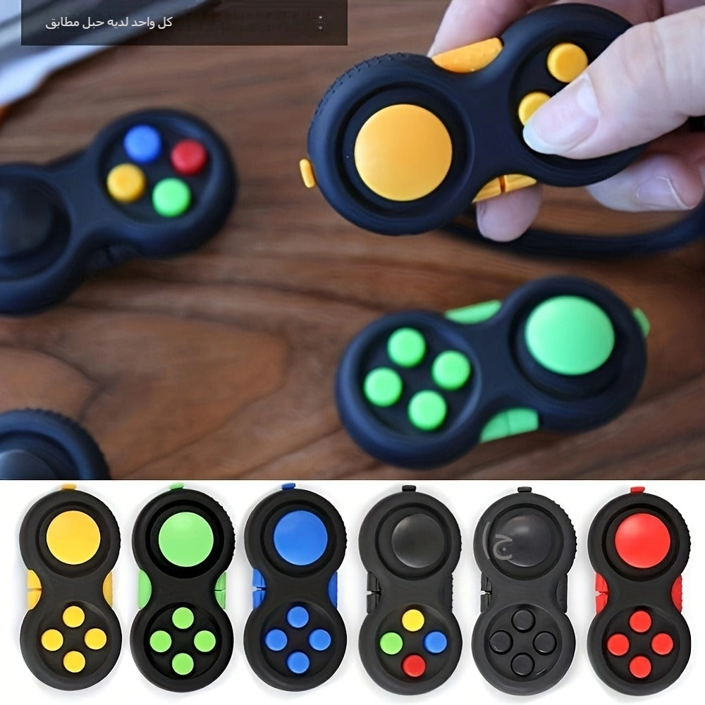 Handheld Fidget Controller Toy with Buttons, Roller, Switch and Seven-Color Checkout Assortment
