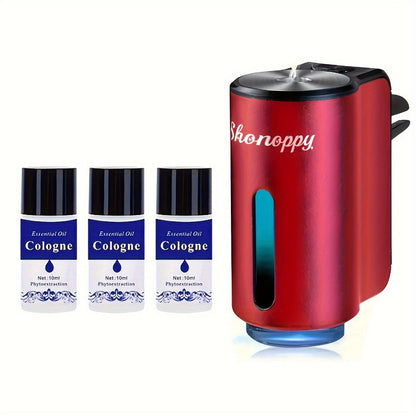 Car Air Freshener Aroma Diffuser with Essential Oils – USB Powered Smart Scent Diffuser for Car, 3/6/10/20 Bottles 0.34oz Essential Oils
