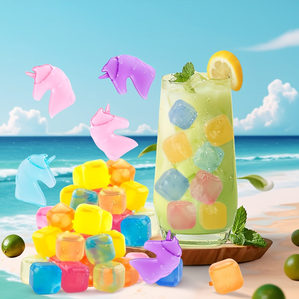 Reusable Plastic Ice Cubes 60/90/120/165 PCS - Non-Melting Non-Diluting Refreezable Ice Cubes for Whiskey