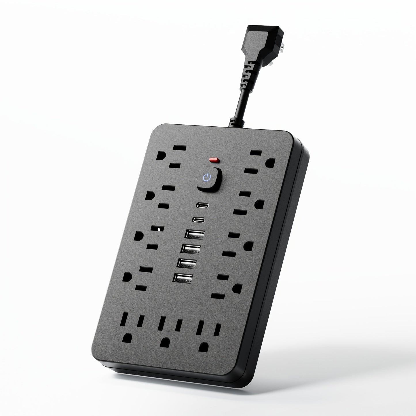 Power Strip with 11 AC Outlets, 4 USB-A, 2 USB-C and Short, 5-Foot or 10-Foot Standard or Braided Cord