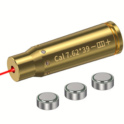 Red Laser Bore Sighter Multi-Caliber Firearms Calibration Tool 9mm 45ACP 308Win 223Rem 12GA 7.62 38SPL 44Mag Battery Included for Shooting