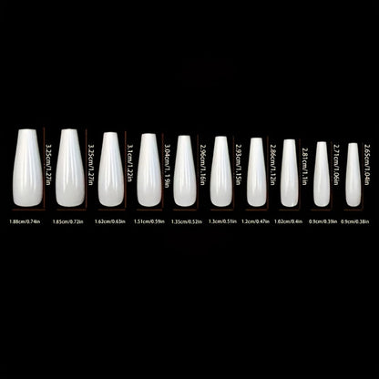 Press On Nails 216-Piece Medium Coffin Nude Pink Flower Glossy Reusable Full-Cover Set with ABS Option