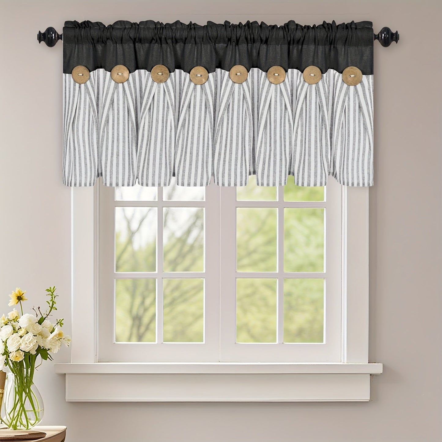 Semi Sheer Curtains Bohemian Linen Cotton Patchwork Grommet Top Window Drapes for Bedroom Living Room Kitchen Bathroom Cafe