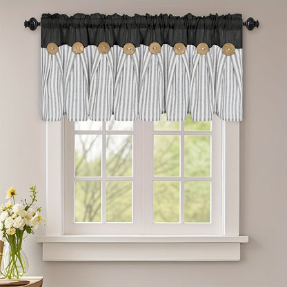 Semi Sheer Curtains Bohemian Linen Cotton Patchwork Grommet Top Window Drapes for Bedroom Living Room Kitchen Bathroom Cafe