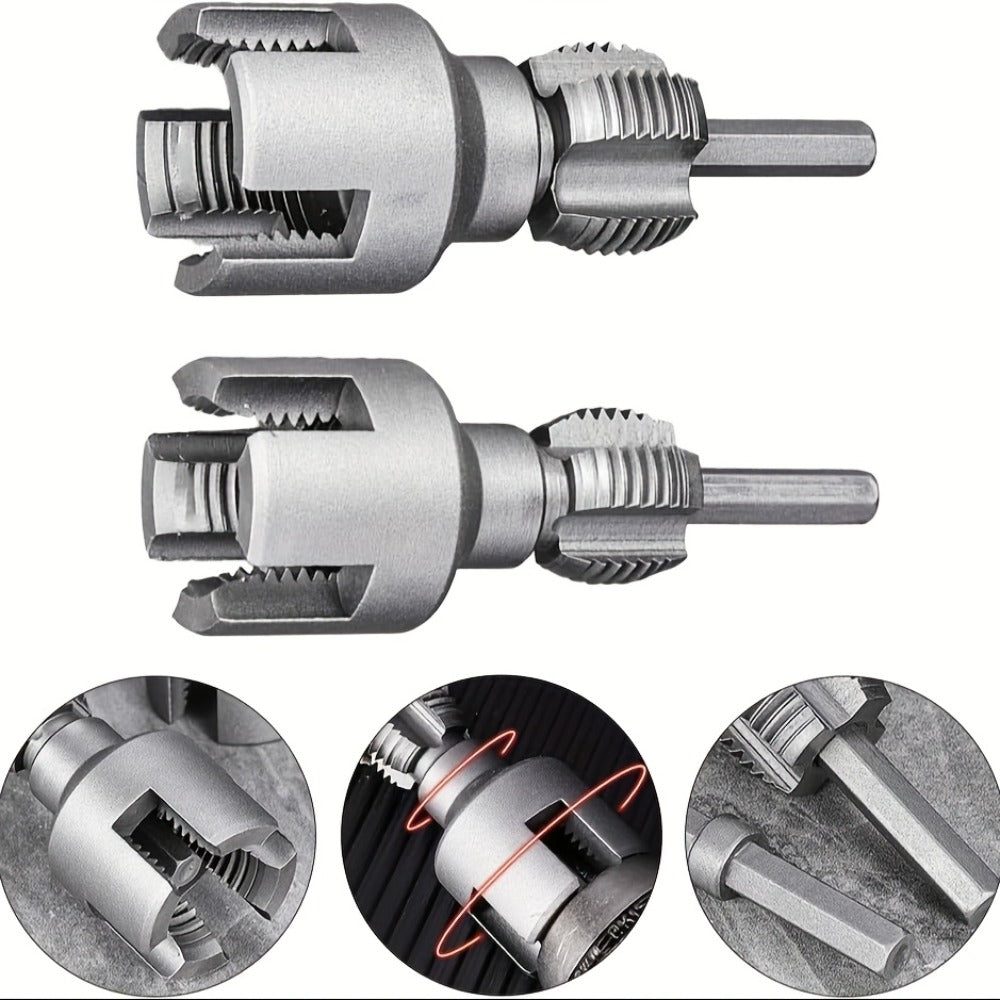 Pipe Thread Cutting Tool, High-Speed Steel Electric Drill Compatible PVC & Steel Pipe Threader