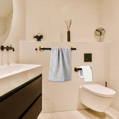 10-Piece Bathroom Hardware Set SUS304 Stainless Steel Wall Mounted Towel Bar Toilet Paper Holder Robe Hooks Gold Black