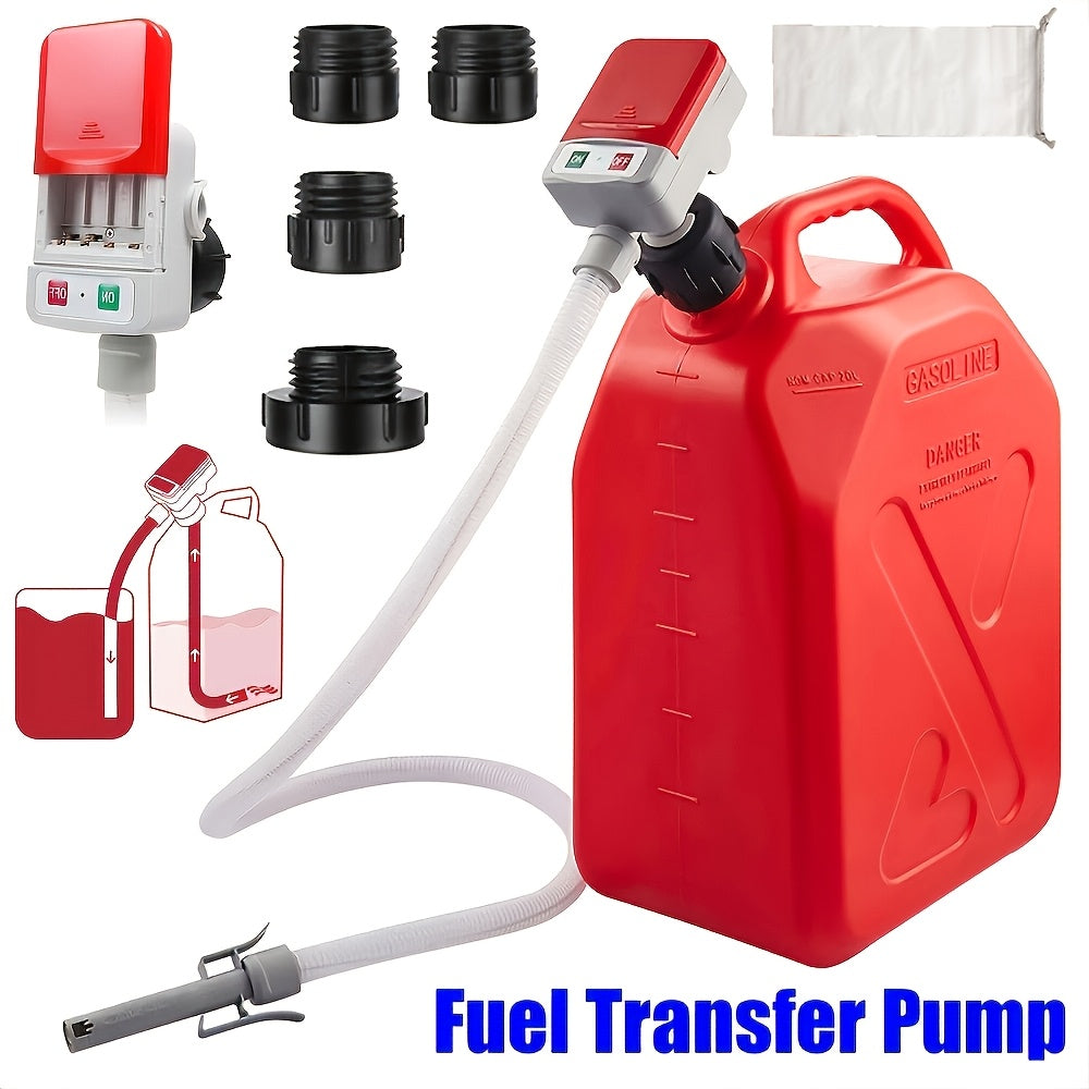 Automatic Fuel Transfer Pump with Auto-Stop – 3.2 GPM, 51" Extra Long Hose, Battery & USB Powered | Portable Gas Can Pump for Gasoline