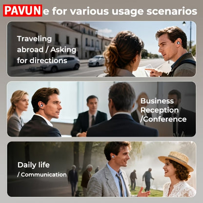 PAVUN AI Translation Headphones with HD LCD Screen, 150+ Languages Bluetooth 6.0 Wireless 8H Battery