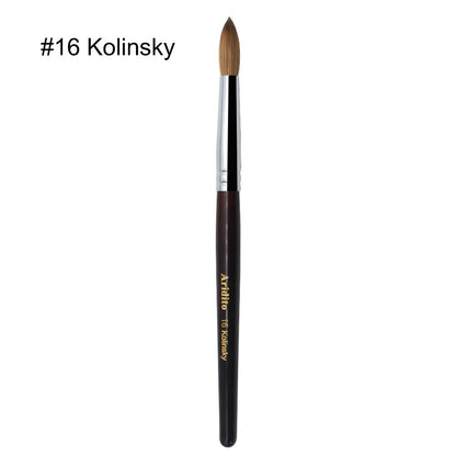 Kolinsky Acrylic Nail Brush Round Head Red Wine Wooden Handle – Professional Brush for Acrylic Extension Nail Art Sculpting & Manicure