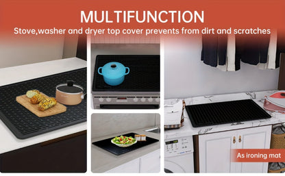 Silicone Stove Top Cover Mat 28"x20" – Heat Resistant Electric Stove Protector for Ceramic Glass Cooktop, Non-Slip Scratch Guard