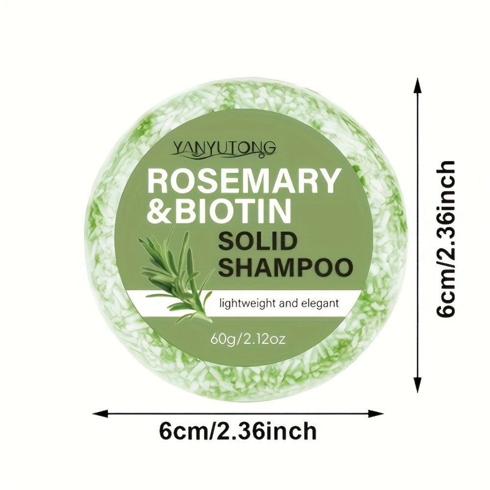 Rosemary Biotin Solid Shampoo Bar 3 Pack – Plant-Based Nourishing Mild Non-Irritating Formula for Sleek Smooth Hair, Scalp Care