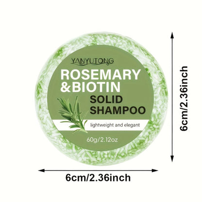 Rosemary Biotin Solid Shampoo Bar 3 Pack – Plant-Based Nourishing Mild Non-Irritating Formula for Sleek Smooth Hair, Scalp Care
