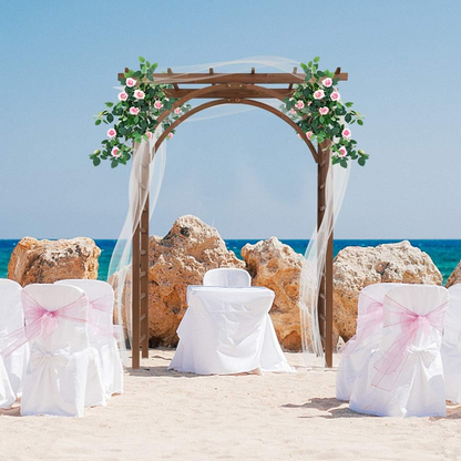 Teak Wood Pergola Arbor 85" Wedding Arch Garden Climbing Trellis for Garden, Patio and Yard Use