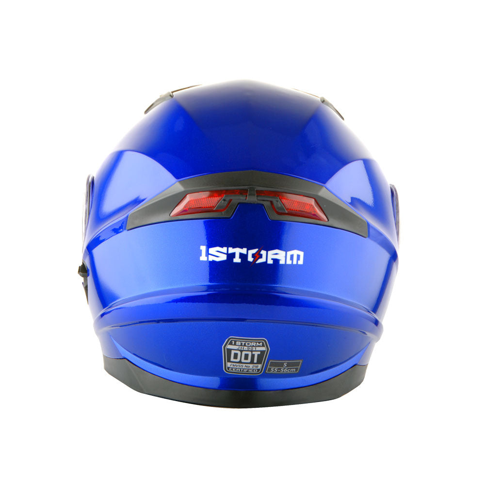 Motorcycle Helmet Modular Flip-Up Design with Dual Visors, Optional Three-Mode LED Tail Light and S-XL Sizes