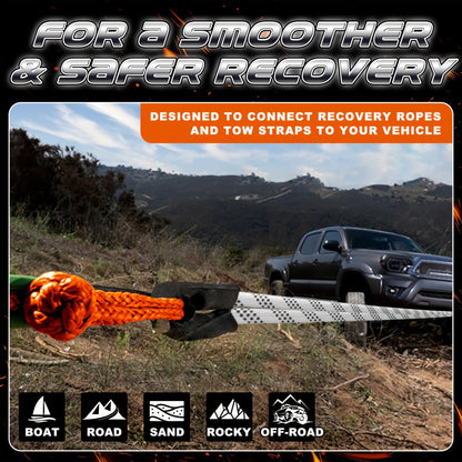 Soft Shackle 41, 000 lb Breaking Strength Synthetic UHMWPE Recovery Rope with Protective Sleeve – Heavy Duty Tow Shackle for Off-Road Truck