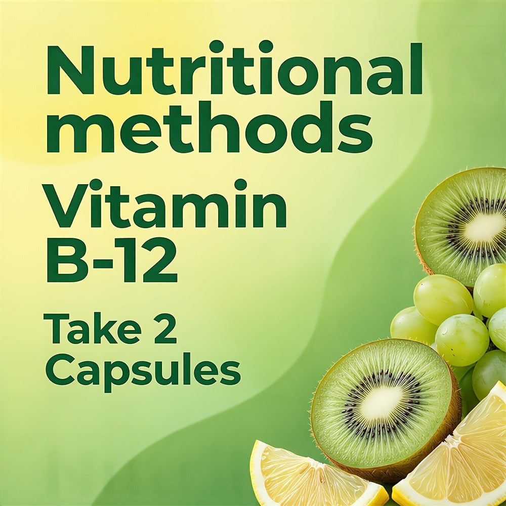 Vitamin B12 500mcg Capsules 120 Count for Women Men for Bath Time, Home Spa and Personal Care