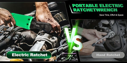 12V Cordless Ratchet Wrench Set 3/8" Drive, 40 Ft-lbs Torque, Variable Speed Trigger, Lithium-Ion Battery