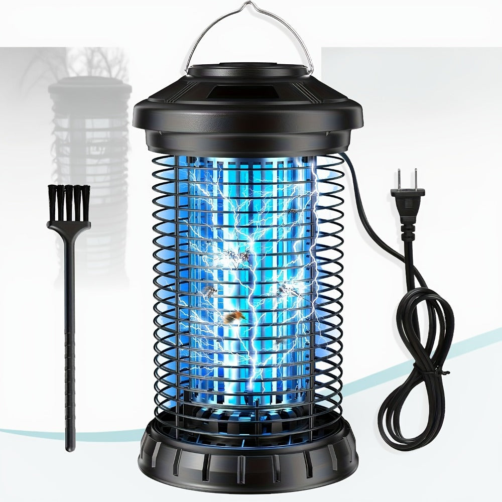 Cylindrical Electric Insect Zapper with 4200V Grid, Hanging Handle, Power Cord and Cleaning Brush