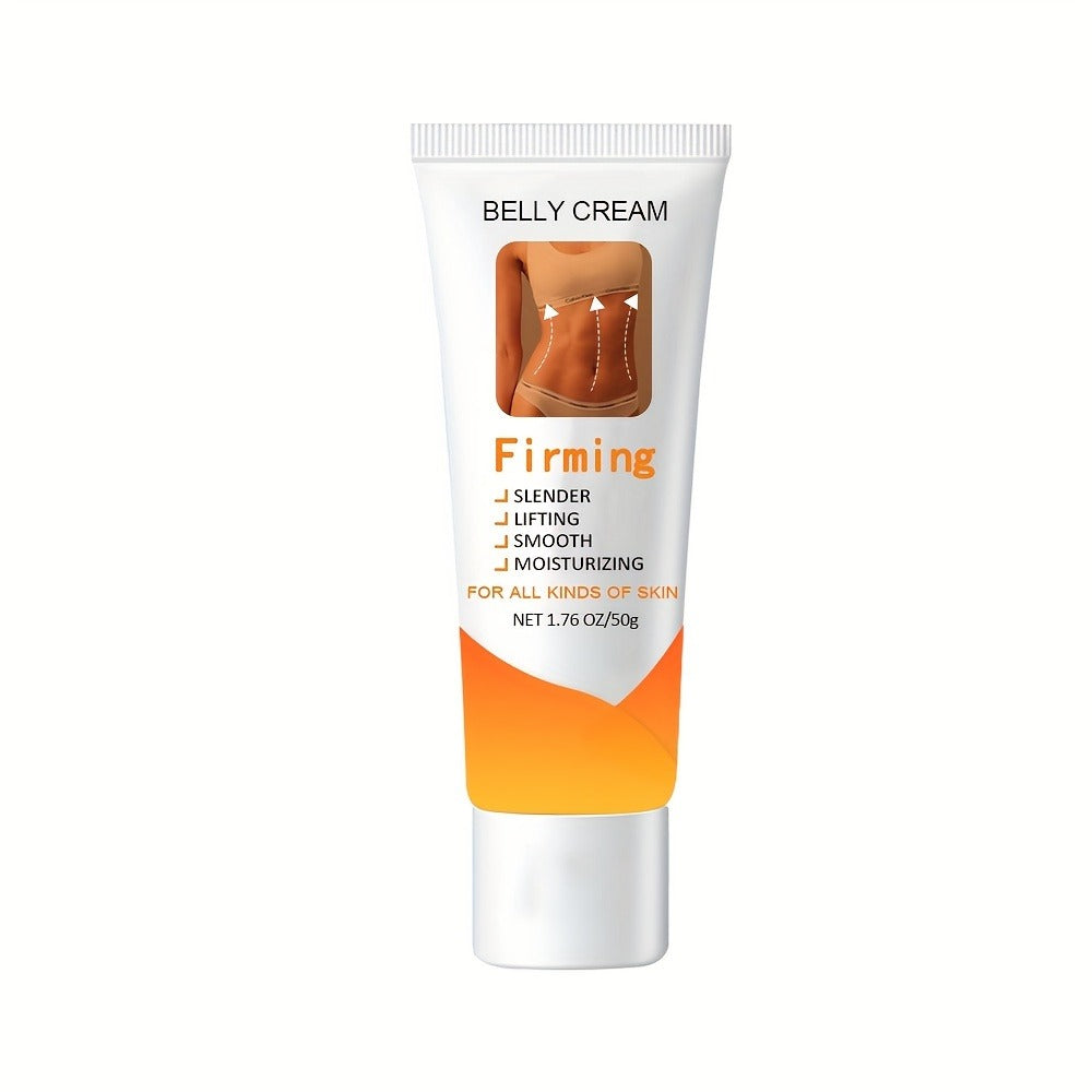 Body Moisturizer 50g Belly Cream in Squeeze Tube with White Cream Texture for Abdomen, Buttocks and Thigh Massage