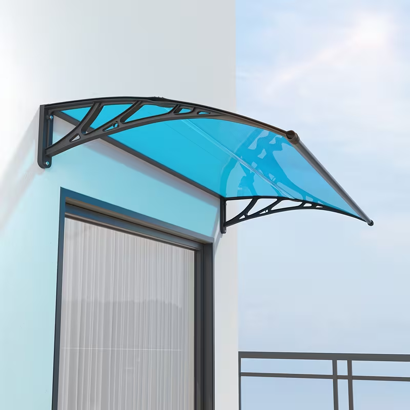 Door Awning Polycarbonate Window Canopy UPF50+ UV Rain Protection for Garden, Patio and Yard Use