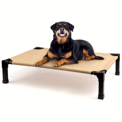 Elevated Dog Bed Cooling Raised Cot with Metal Frame – Washable Breathable Mesh, No-Slip Feet, Portable Dog Cot for Indoor & Outdoor Use