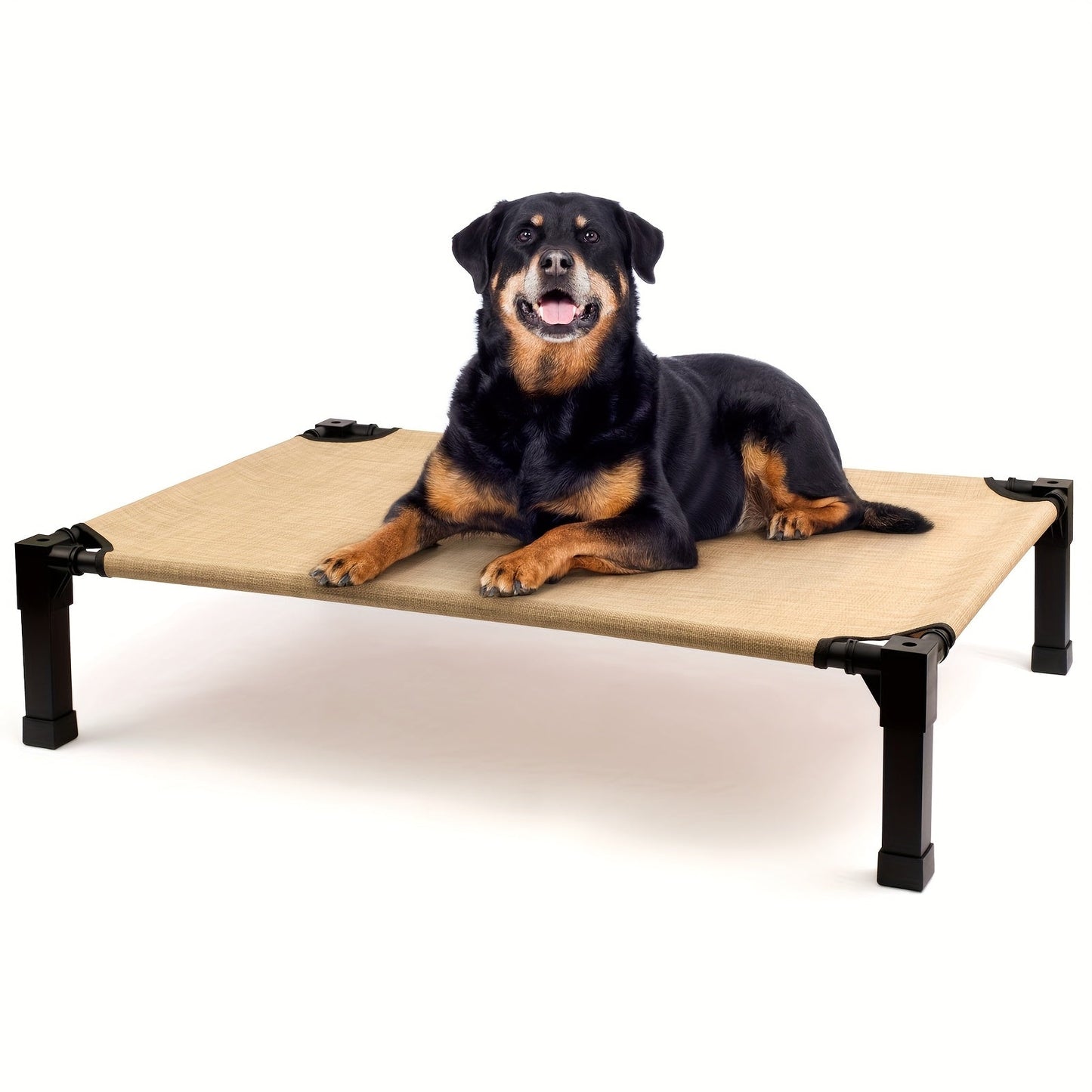 Elevated Pet Cot with Metal Frame, Textilene-Labeled Mesh Deck, Four Sizes and Seven Colors