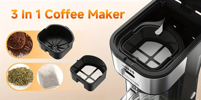 Iced Tea & Coffee Maker 3 QT Pitcher with Reusable Filter Basket, Adjustable Brew Strength, Cold Brew Machine for Iced Tea