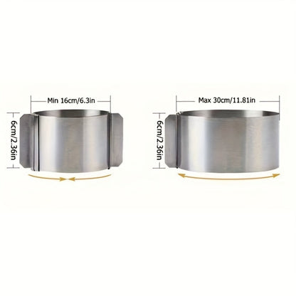Adjustable Stainless Steel Cake Ring Mold 2-Pack, Retractable Round Mousse Cake Ring 6.3" to 11.8" Diameter
