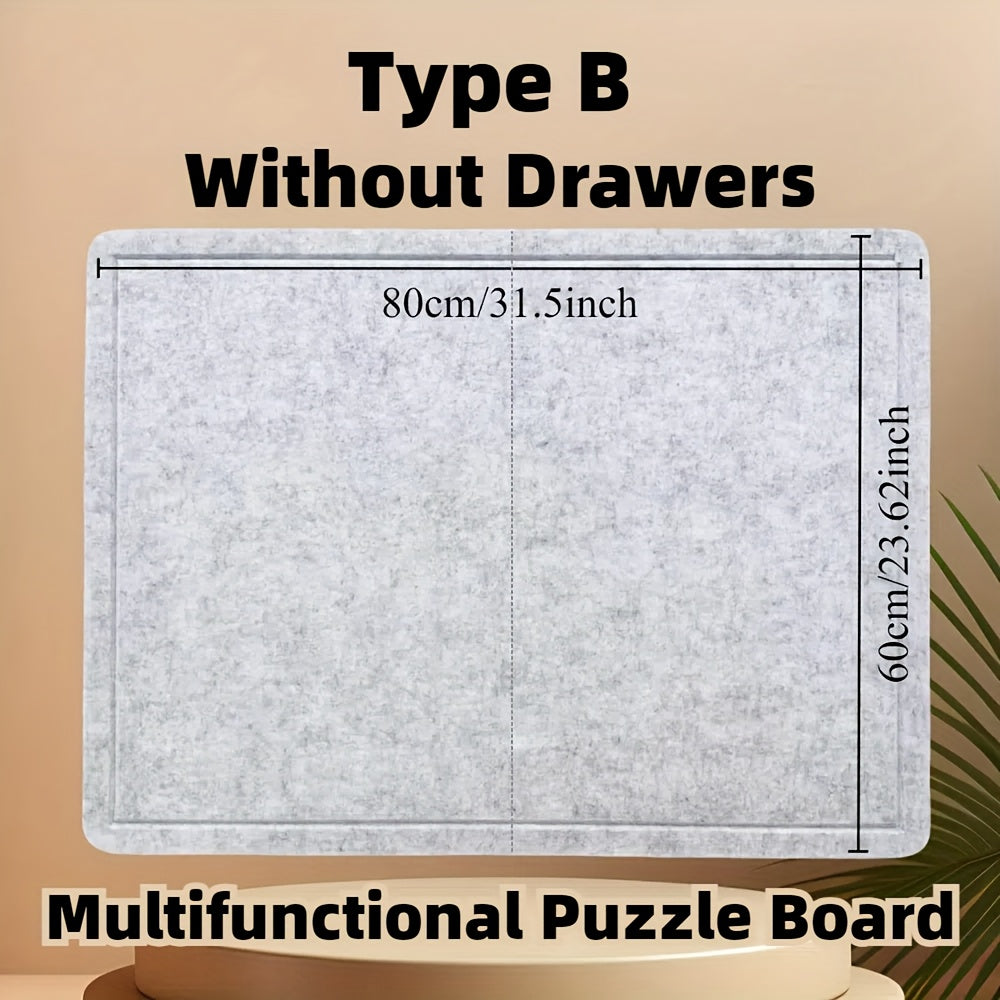 Gray Puzzle Board Collection with 1000- or 1500-Piece Sizes, Drawer and No-Drawer Options in Five Models