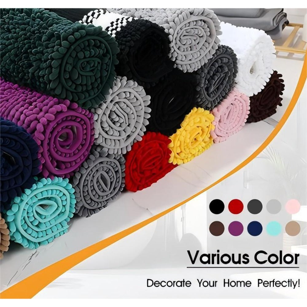 Chenille Doormat Absorbent Non-Slip Washable Indoor Outdoor Mat – Soft Shaggy Entryway Rug for Muddy Paws