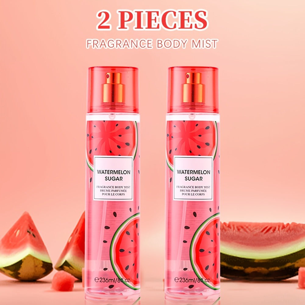 Two-Piece Fruit Scent Body Mist Set, 8 fl oz / 236ml Bottles in Nine Exact Matching Scent Options