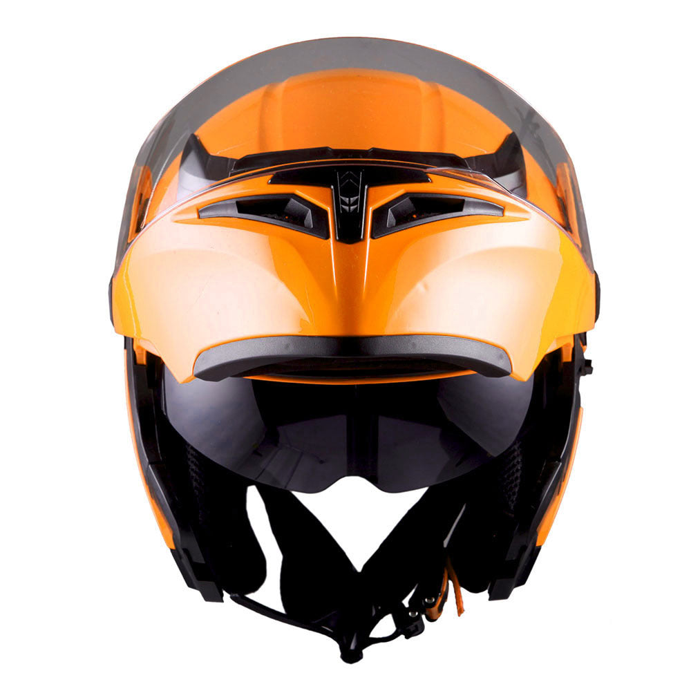 Motorcycle Helmet Modular Flip-Up Full-Face Shell with Dual Visors, S-XL Sizes and Arrow, Storm or Glossy Styles