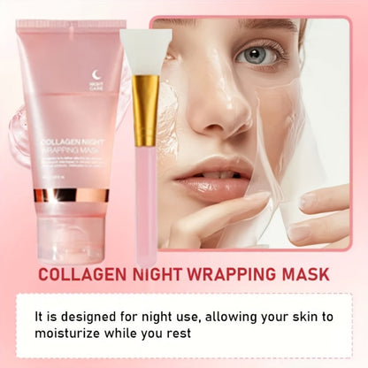 Collagen Overnight Sleeping Mask 3pcs 75g - Niacinamide Hyaluronic Acid Intensive Lifting Sleep Off Face Mask for Women