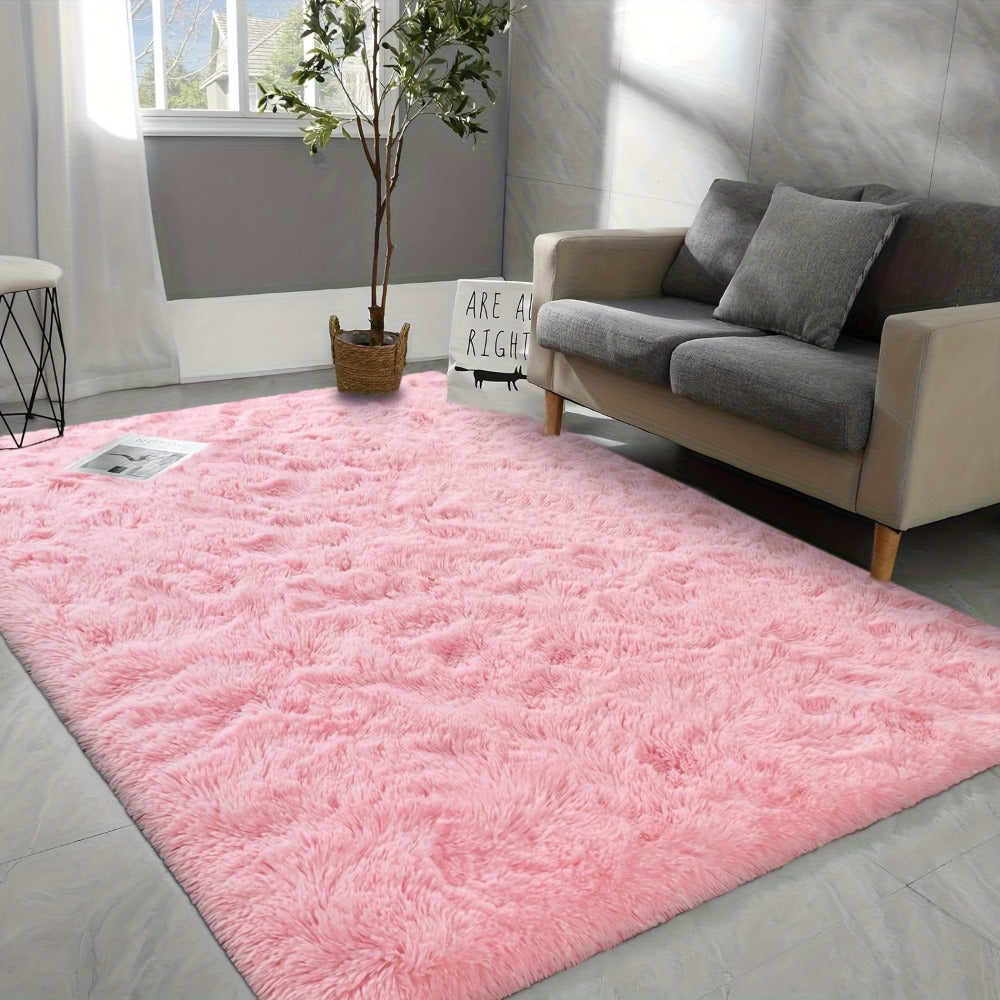 Rectangular Shaggy Area Rug with Nine Color Labels and 3 x 5-Foot to 8 x 10-Foot Size Options