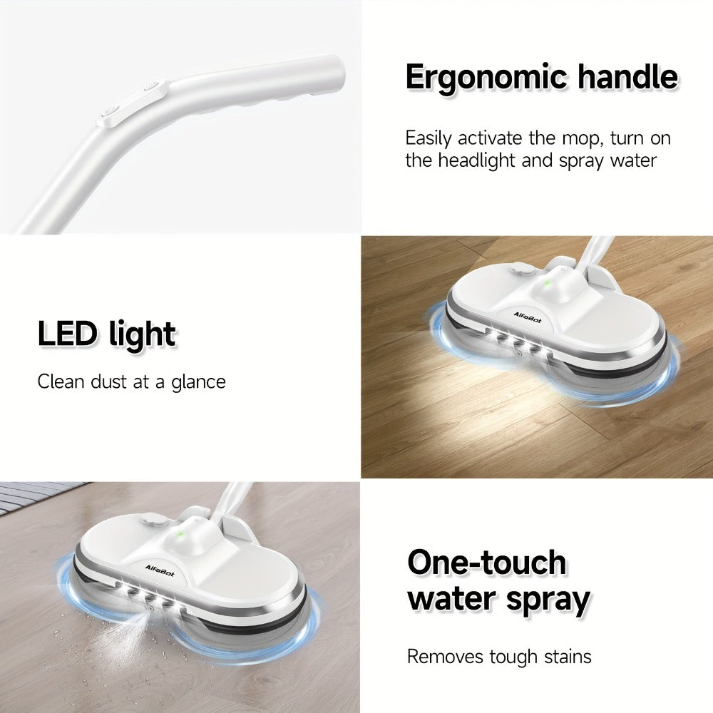 Cordless Electric Spin Mop Floor Cleaner with LED Headlight & Water Spray Tank for Everyday Face, Beard and Body Grooming