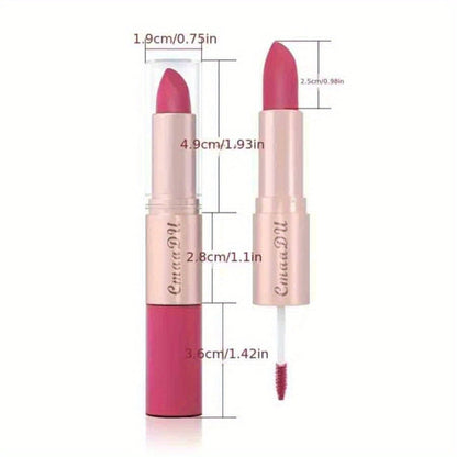 Dual-Ended Matte Lipstick & Lip Gloss Set 4pcs, 2-in-1 Velvety Lip Color, Non-Drying Comfortable Formula