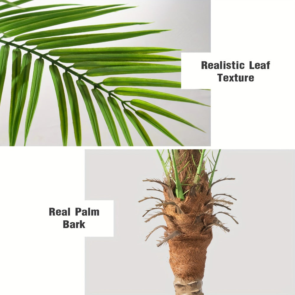 Large Artificial Palm Tree 7ft 8ft 9ft, UV Resistant Faux Tropical Palm Tree with Realistic Leaves for Outdoor Patio Garden Yard