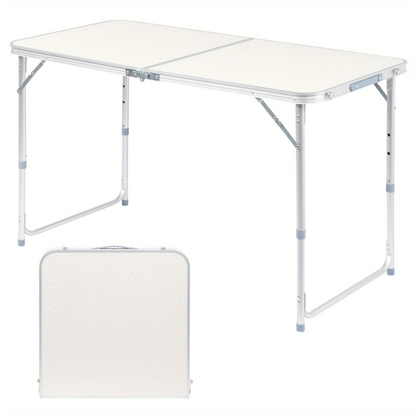 Folding Table 3ft and 4ft Aluminum Alloy Picnic Design with Two Height Positions and Fold-Flat Carry Case