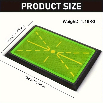 Golf Swing Training Mat with Ball Impact Path Feedback – Anti-Slip PP Base, Color-Change Swing Indicator, SBR Shock Absorption for Indoor