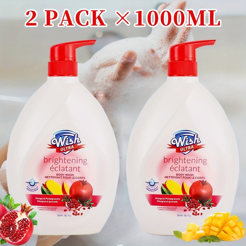 Vitamin E Moisturizing Body Wash 2-Pack 1000ml Each 5 Fragrances – Deep Cleansing Long-Lasting Scent Shower Gel for All Skin Types |