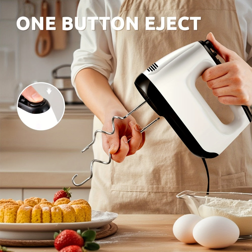 Electric Hand Mixer 6 Speed & Turbo with 5 Stainless Steel Accessories & Snap-On Storage Case