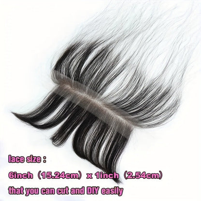 Hair Accessories 6x1 HD Lace Hairline Piece with Six-Inch Human Hair Fringe in Natural Color