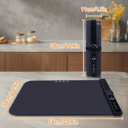 Electric Food Warming Pad Silicone 3 Temperature Levels Timer Foldable Full Surface Rapid for Home Cooking, Dining and Outdoor Meals