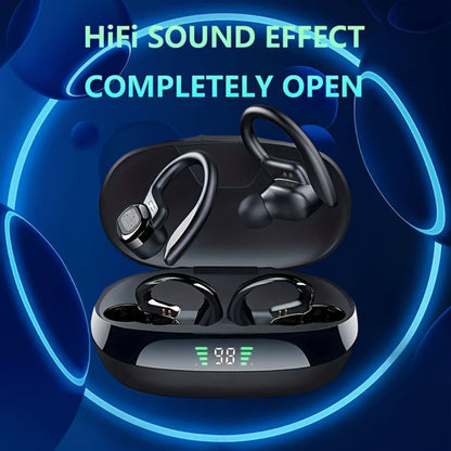 Earhook Open-Ear Sports Earbuds Bluetooth 5.4 LED Digital Display Charging Case 8H Playback for an Everyday Personal Care Routine